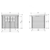Abri de jardin Stendal 4,91m² en bois massif 19mm à toit monopente - SOLID Ma boutique